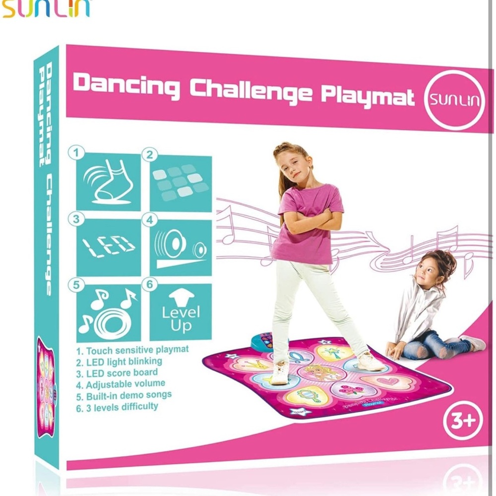 Brand New SUNLIN Dance Mat with LED Lights, Adjustable Volume, Built-in Music